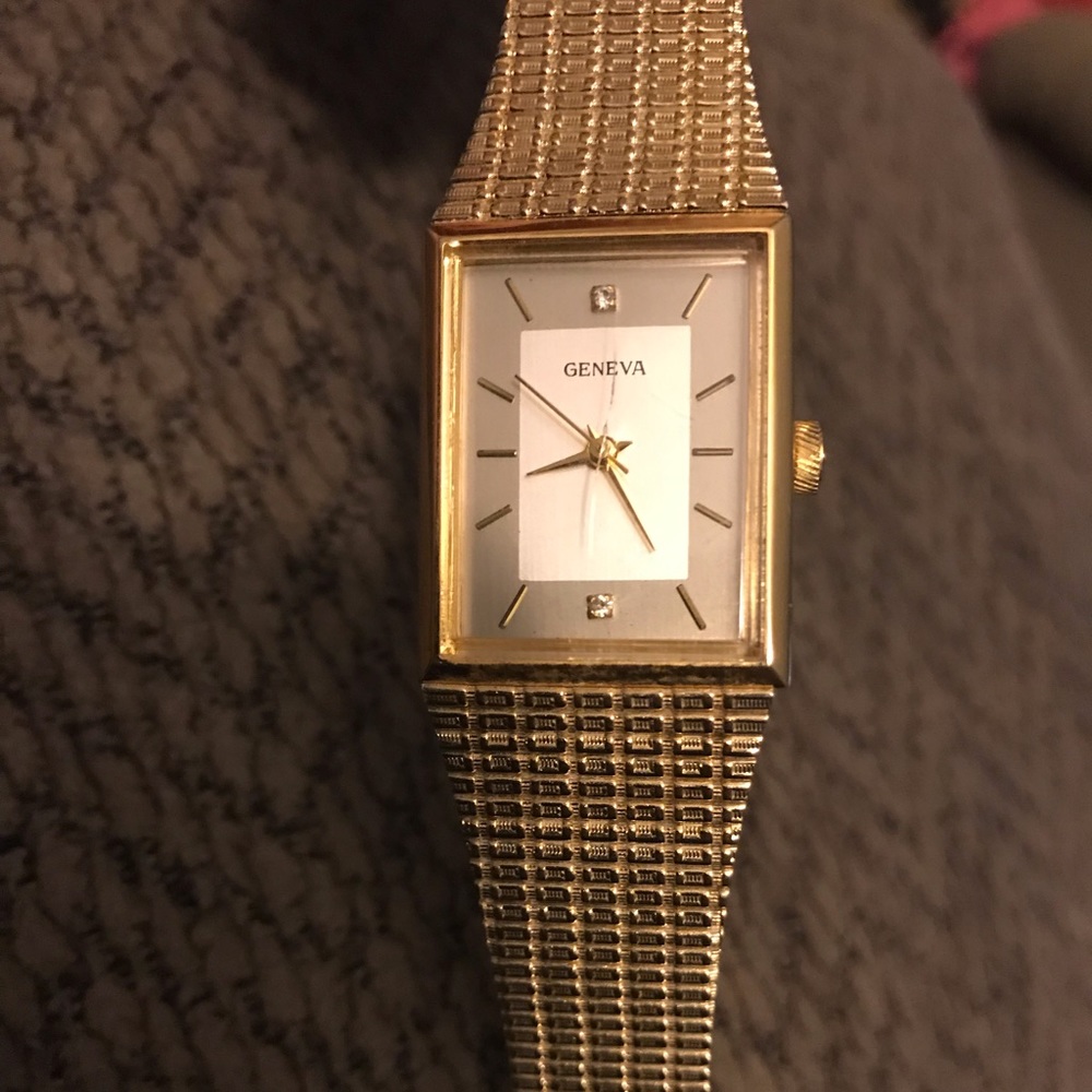 Vintage Geneva diamond & gold watch